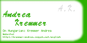 andrea kremmer business card